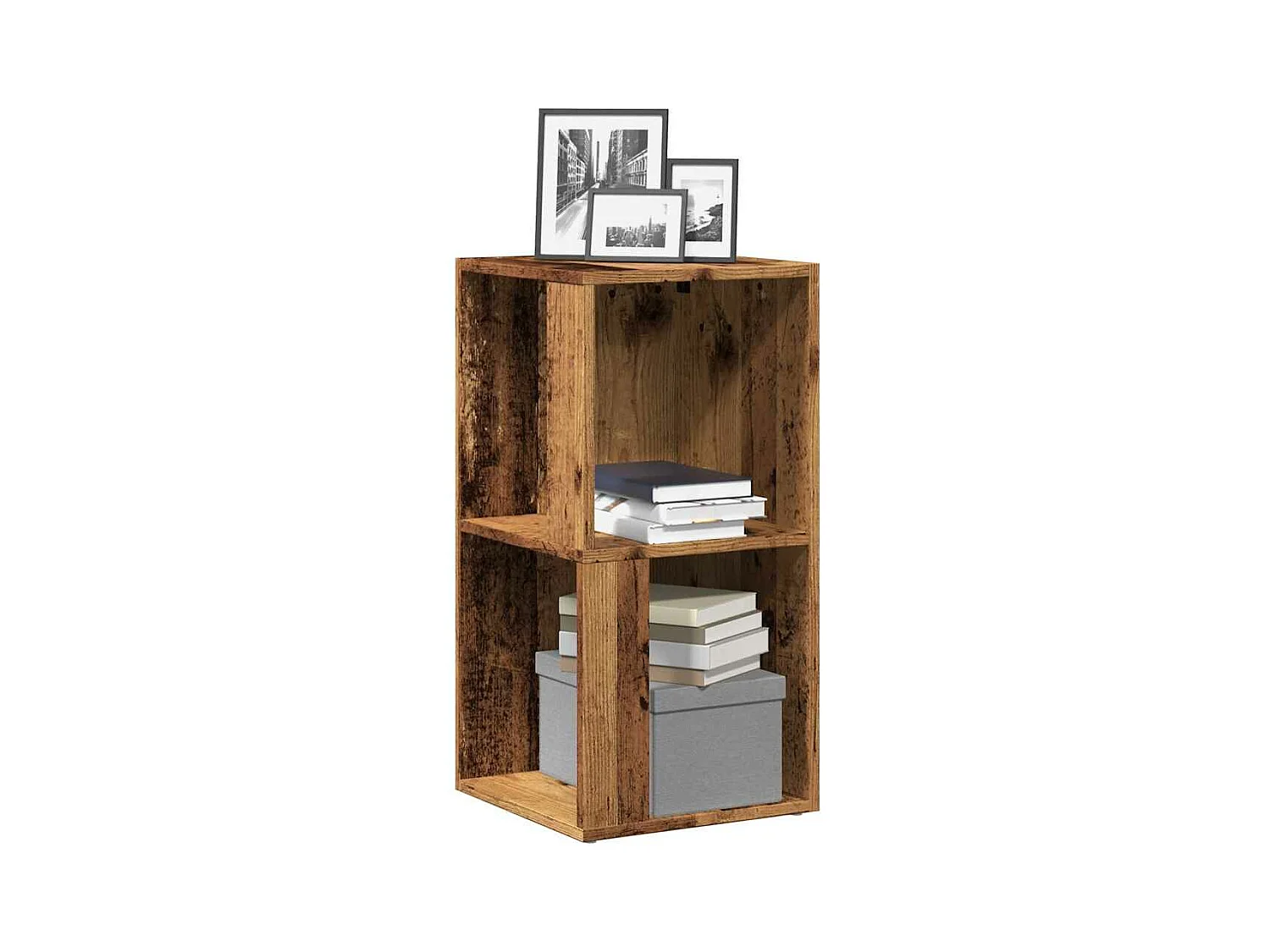 Armoire d'angle vieux bois 33x33x67 cm bois ingénierie