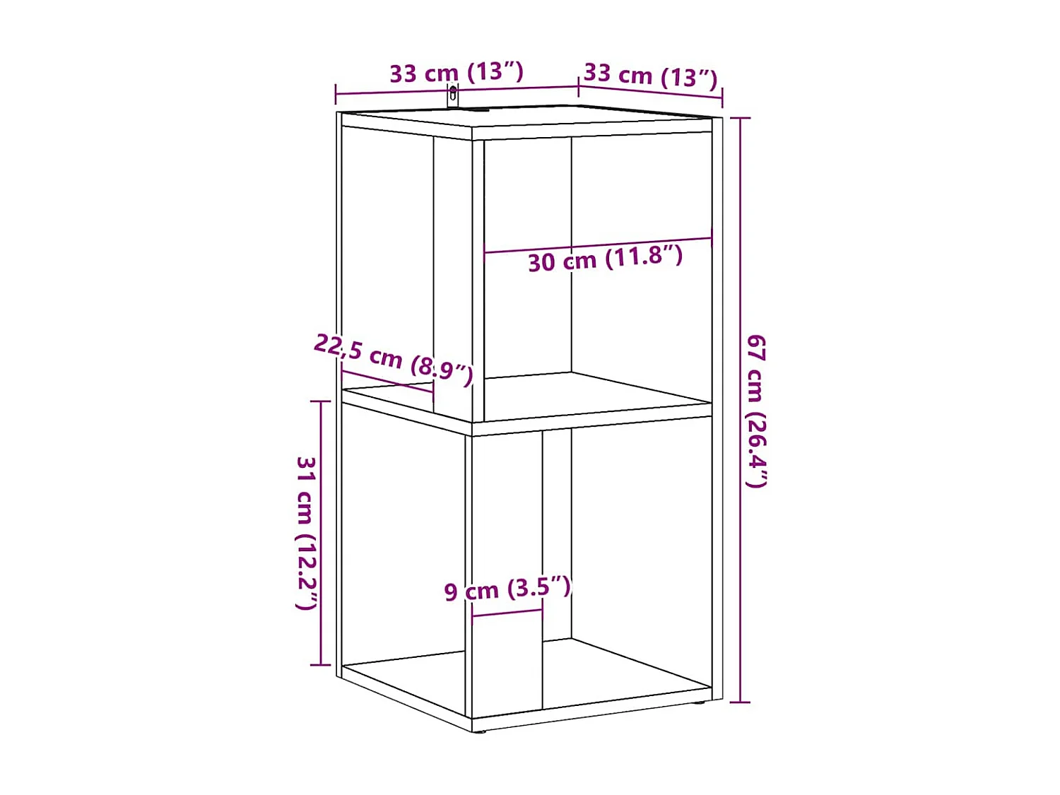 Armoire d'angle vieux bois 33x33x67 cm bois ingénierie