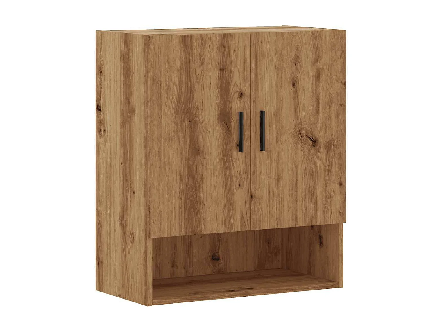 Mobiletto da parete in rovere artigianale 60x31x70 cm in legno ingegnerizzato