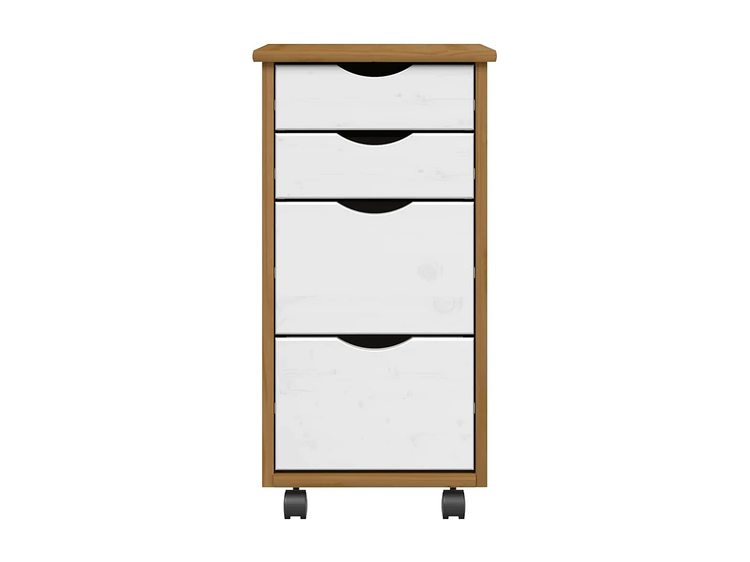 Armadio a rotelle con cassetti MOSS miele marrone legno di pino