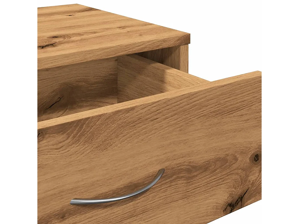 Armoire roulante chêne artisanal 46x36x59 cm bois d'ingénierie