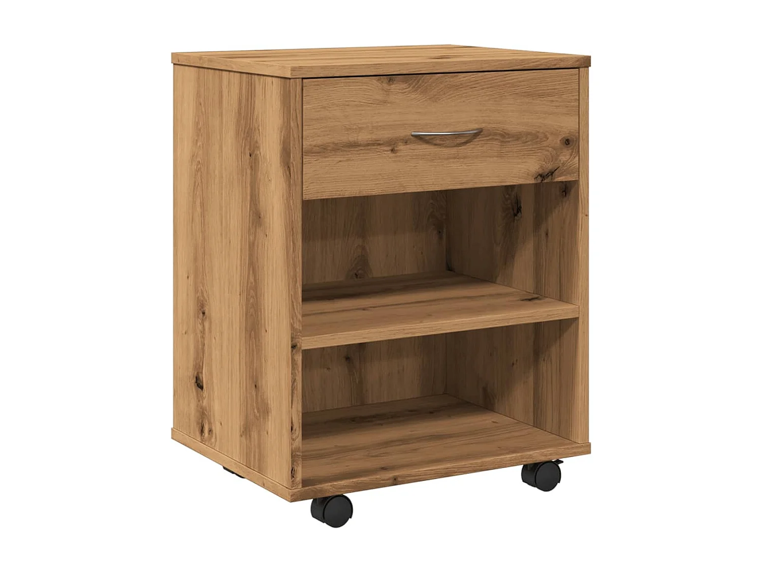 Armoire roulante chêne artisanal 46x36x59 cm bois d'ingénierie