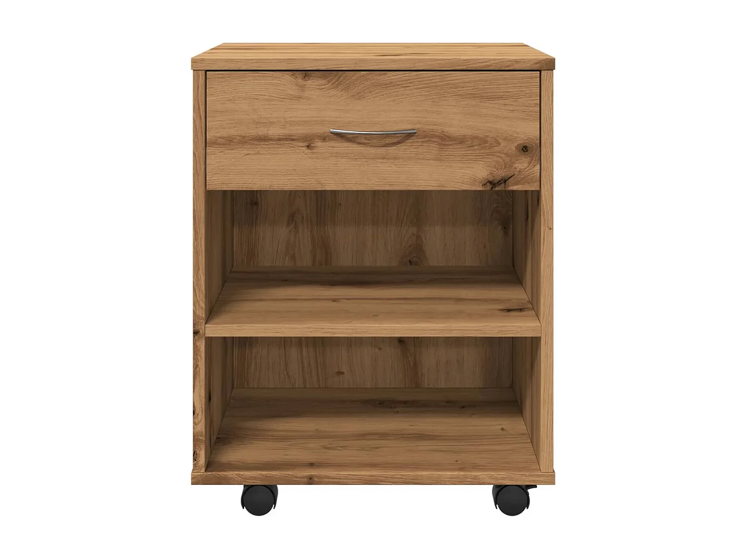 Armoire roulante chêne artisanal 46x36x59 cm bois d'ingénierie