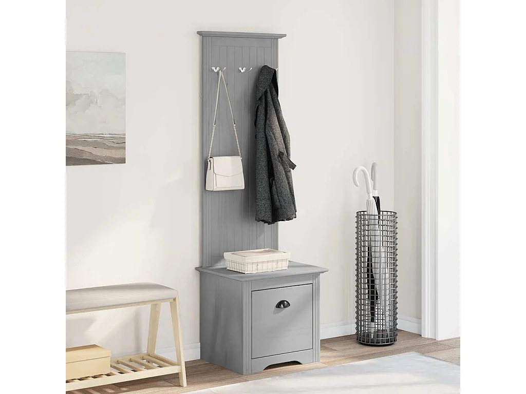 Halkast met haken BODO grijs 50x40x157 cm