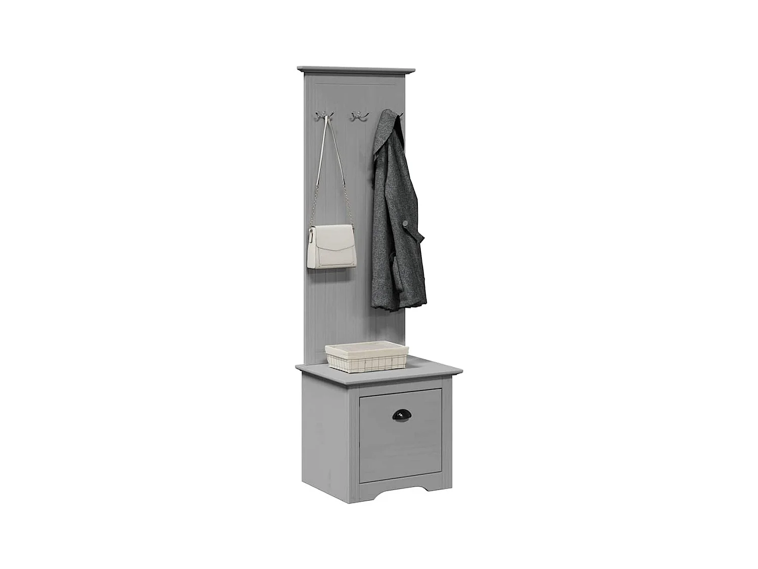 Armoire de couloir avec crochets BODO gris 50x40x157 cm