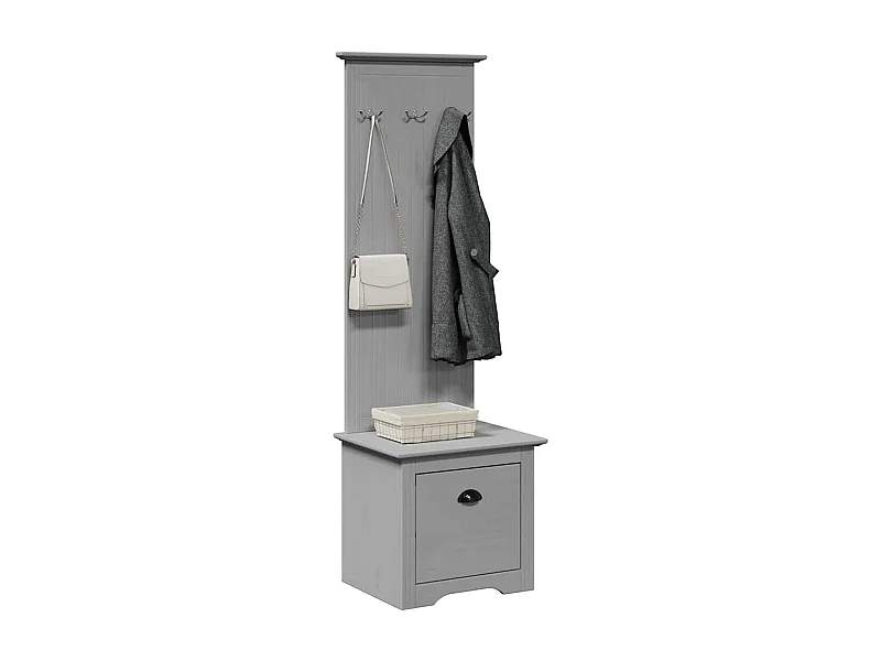 Armoire de couloir avec crochets BODO gris 50x40x157 cm