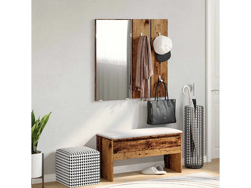 Ensemble de meubles de couloir vieux bois bois d'ingénierie