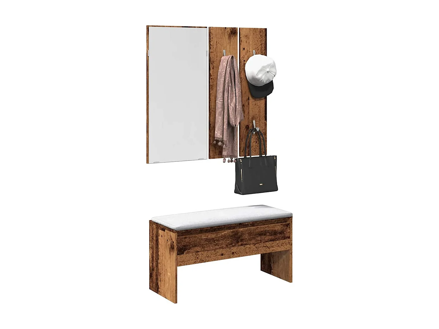 Ensemble de meubles de couloir vieux bois bois d'ingénierie