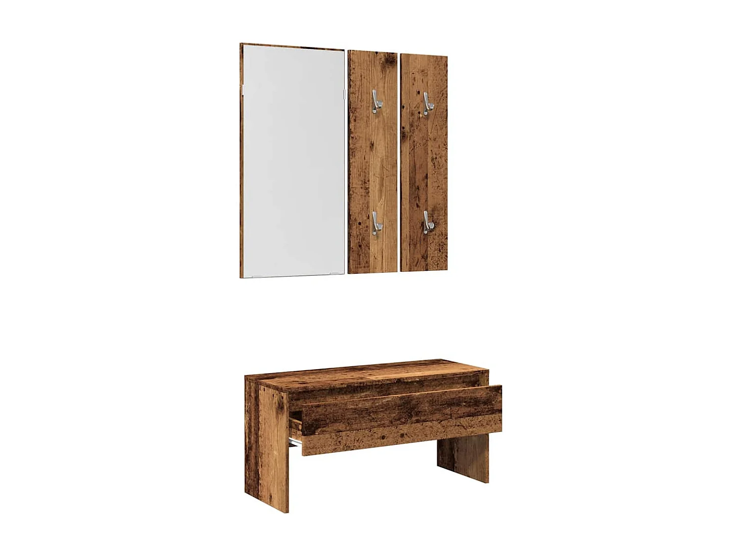 Ensemble de meubles de couloir vieux bois bois d'ingénierie