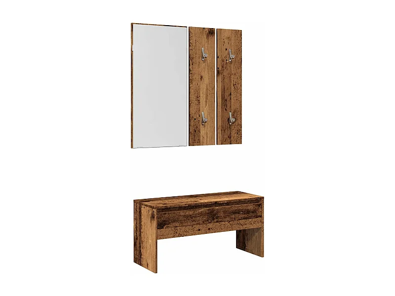 Ensemble de meubles de couloir vieux bois bois d'ingénierie