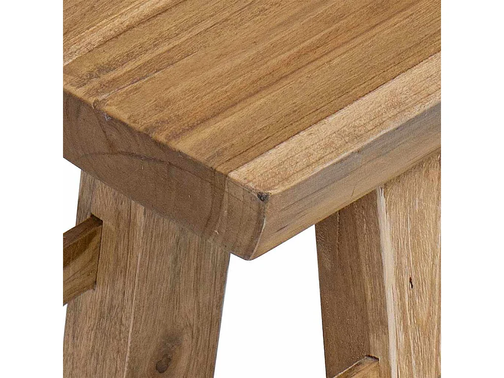 Banc bois de récupération mélangé et teck massif 100x28x43 cm