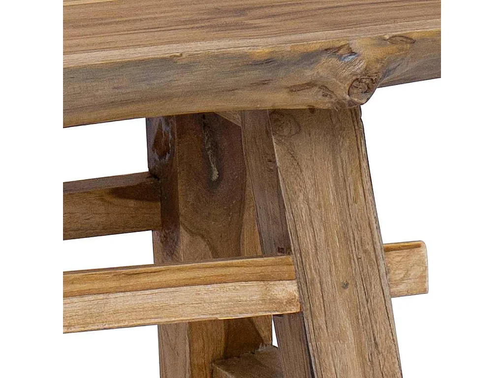 Banc bois de récupération mélangé et teck massif 100x28x43 cm