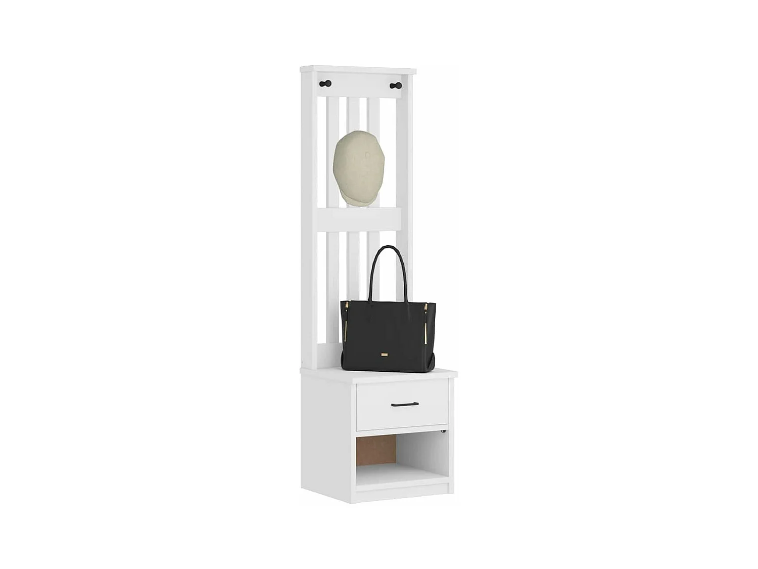 Portemanteau SANDENS blanc 45x40x159,5 cm bois massif pin