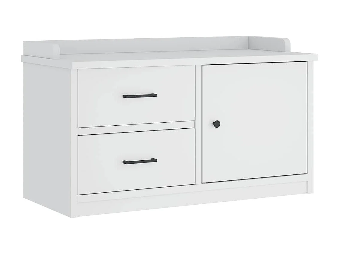 Banc de couloir SANDNES blanc 87x40x50 cm bois de pin massif