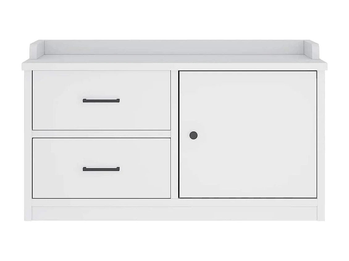 Banc de couloir SANDNES blanc 87x40x50 cm bois de pin massif