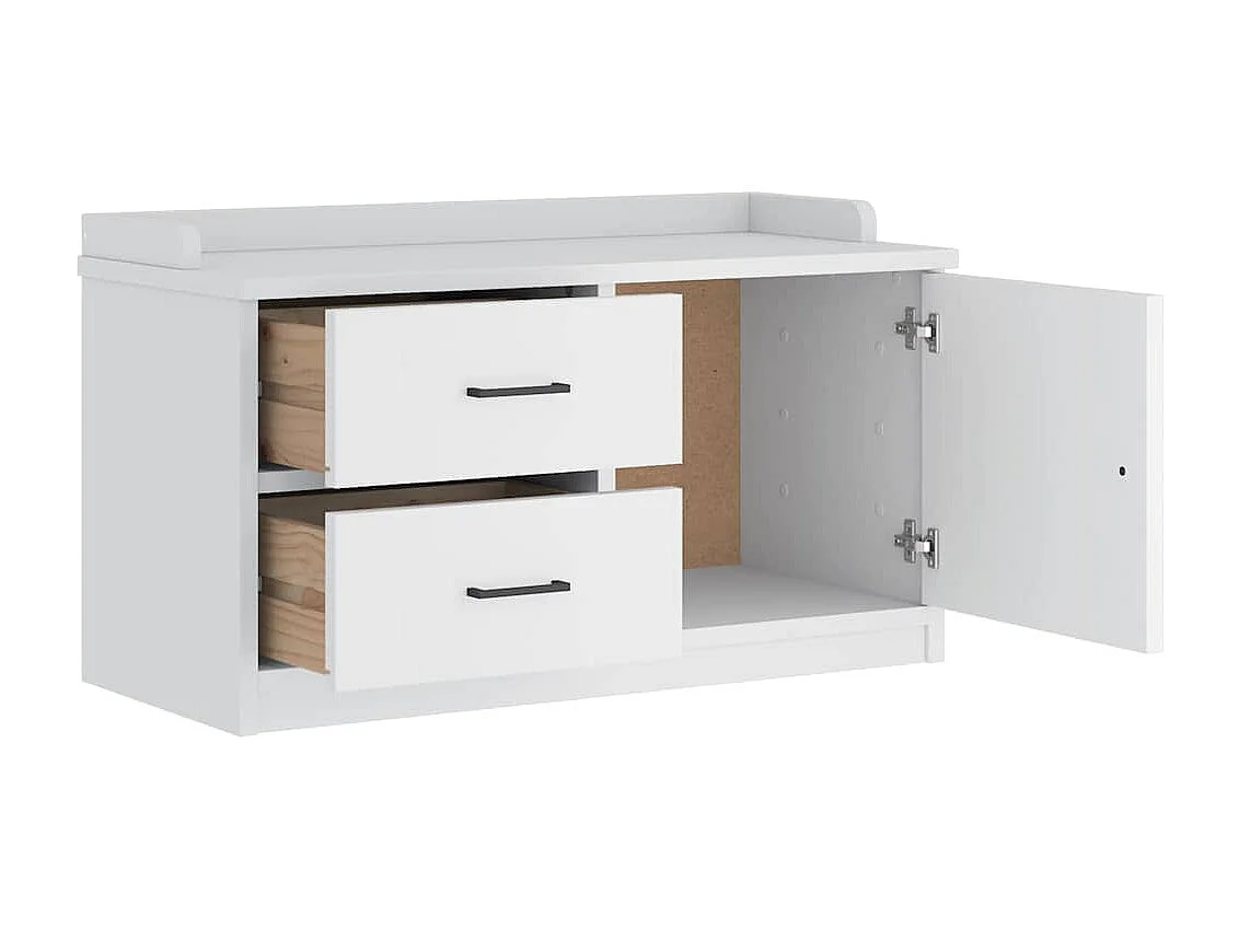 Banc de couloir SANDNES blanc 87x40x50 cm bois de pin massif