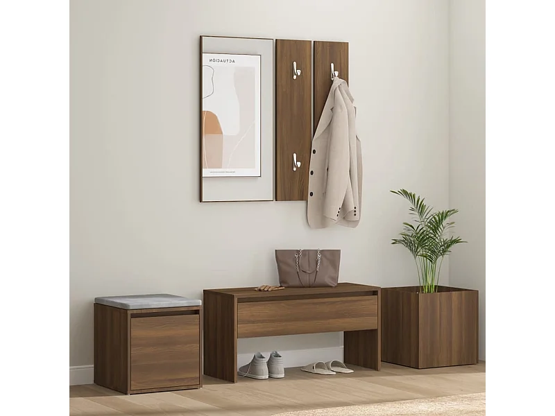 Ensemble de meubles de couloir Chêne marron Bois d'ingénierie