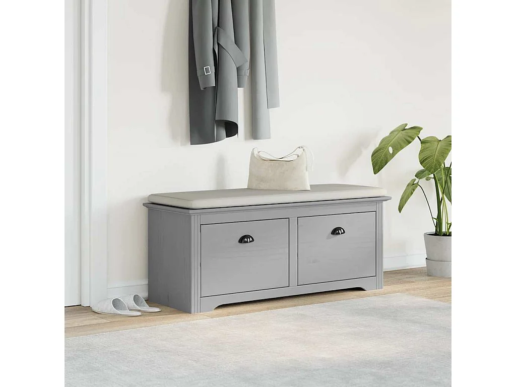 Banc de couloir BODO gris 114x40x45 cm