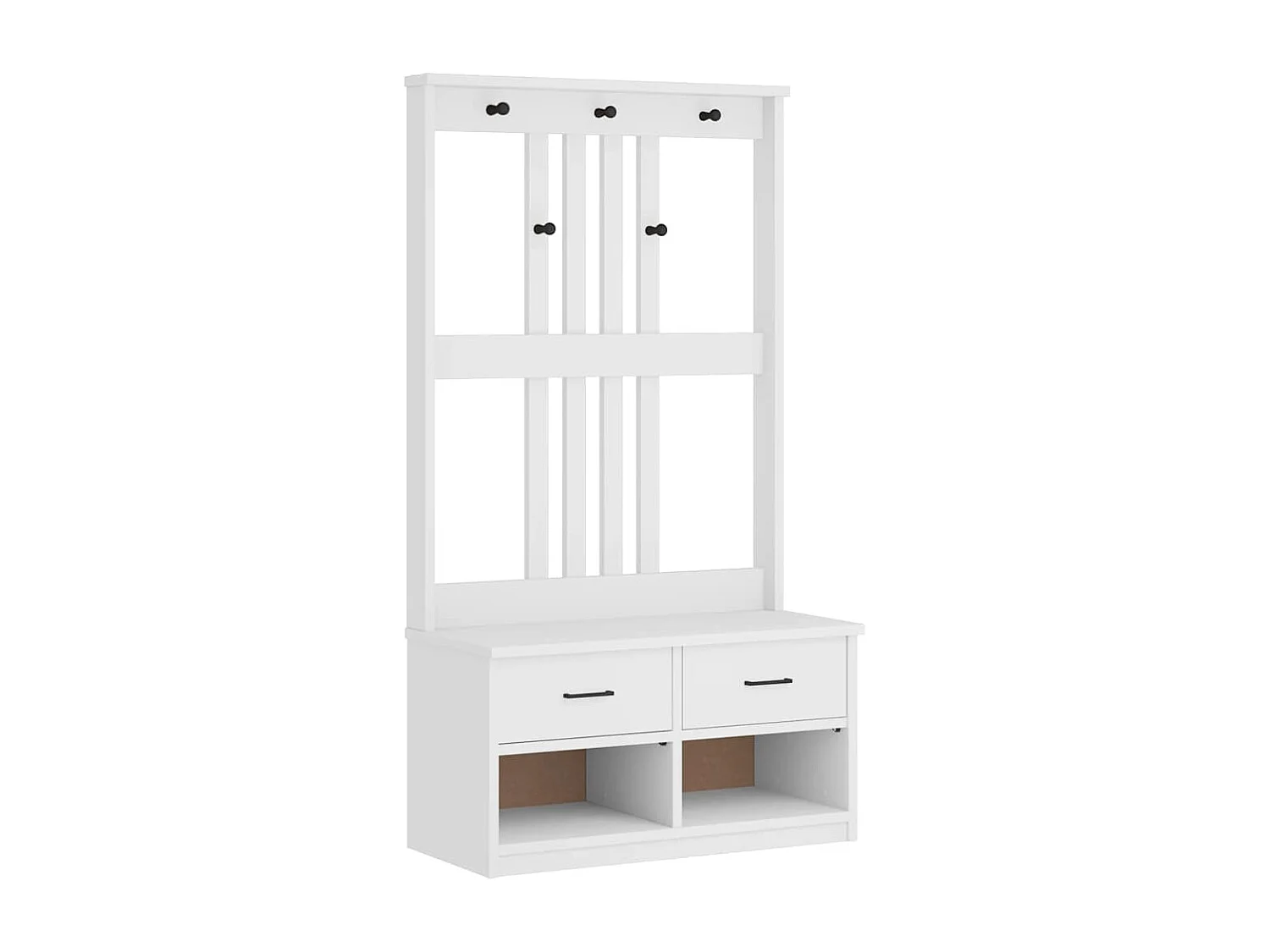 Appendiabiti SANDENS bianco 87x40x159,5 cm in legno massello di pino