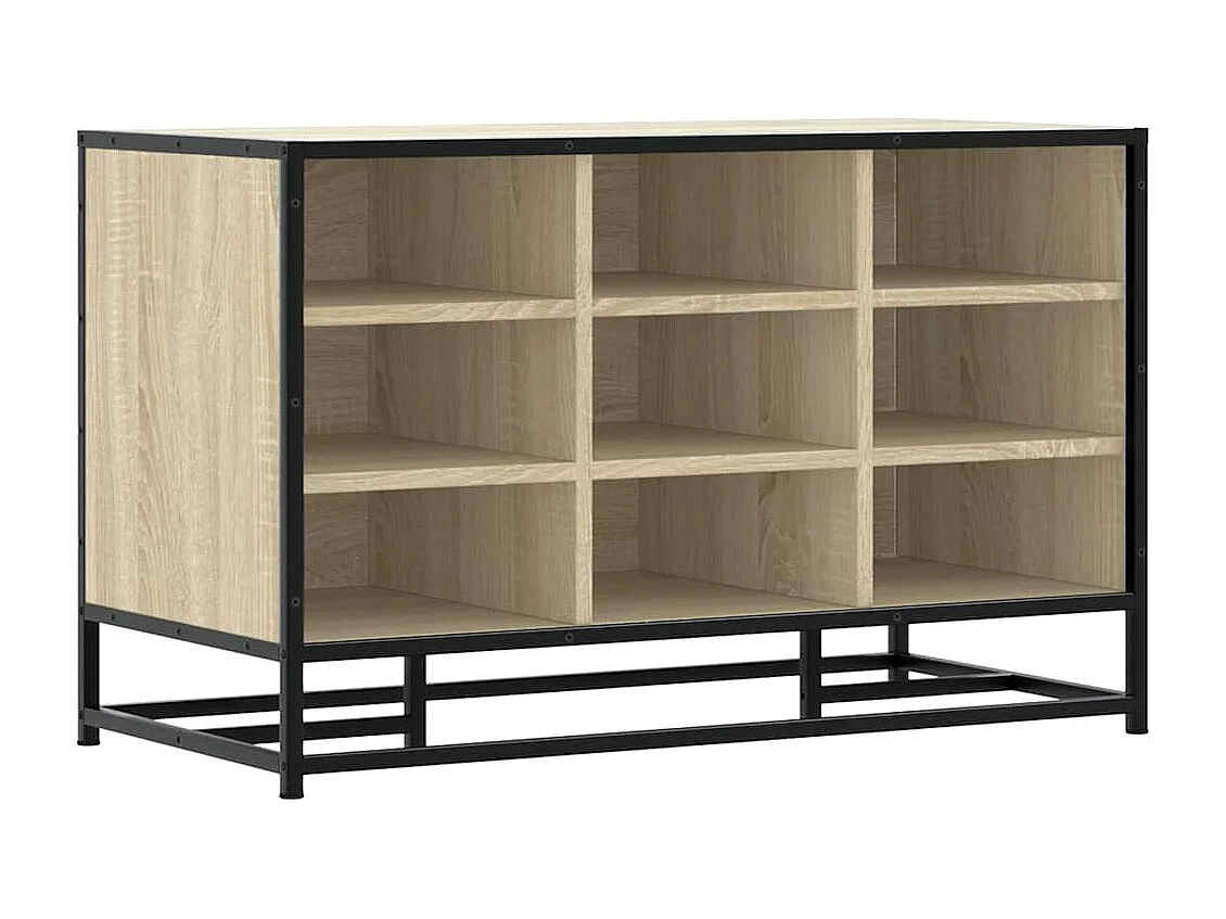 Banco de sapatos Sonoma Oak, madeira e metal projetados