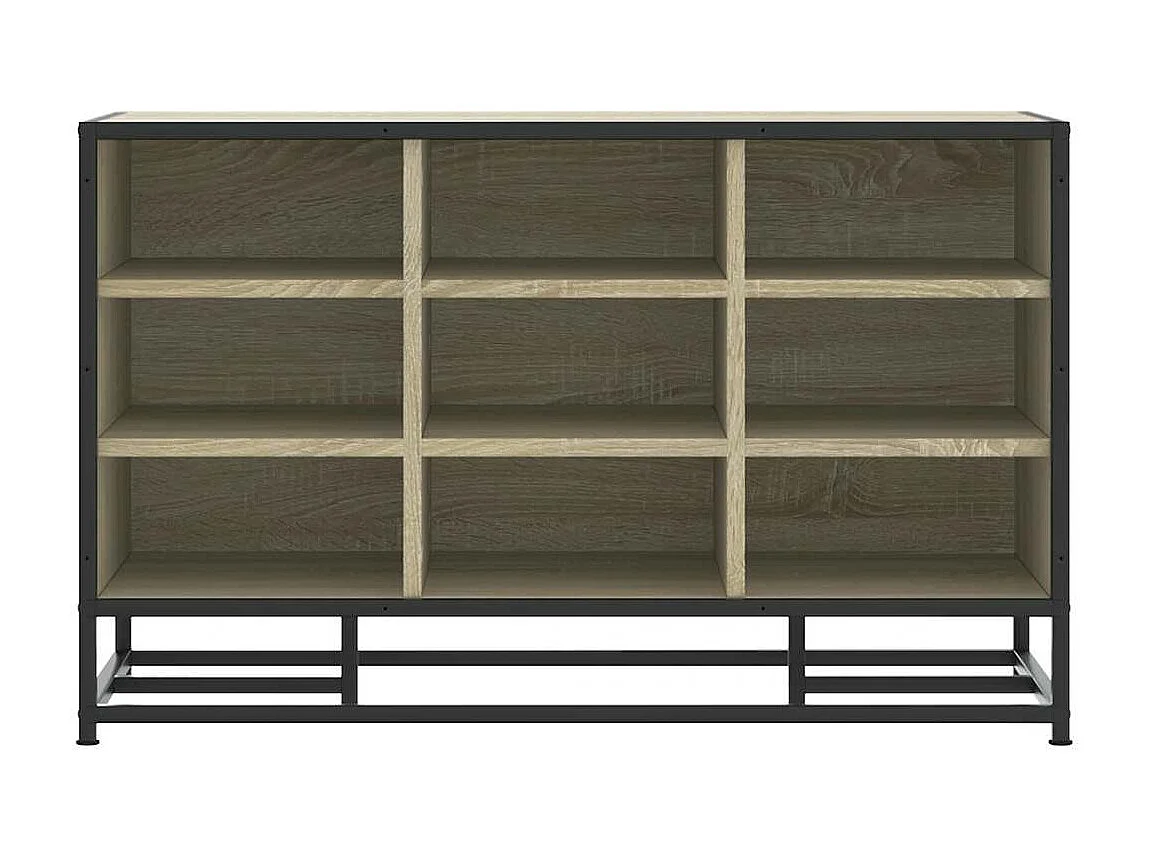 Banco de sapatos Sonoma Oak, madeira e metal projetados