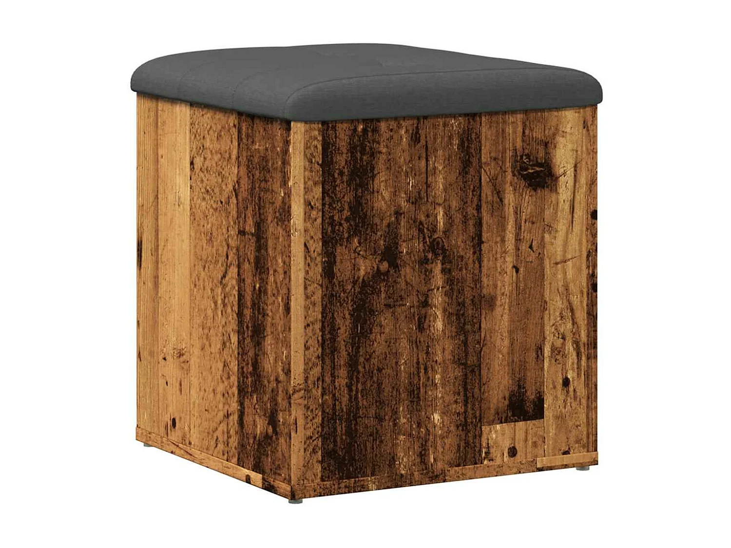 Banco de armazenamento de madeira antigo 42x42x45 cm madeira projetada