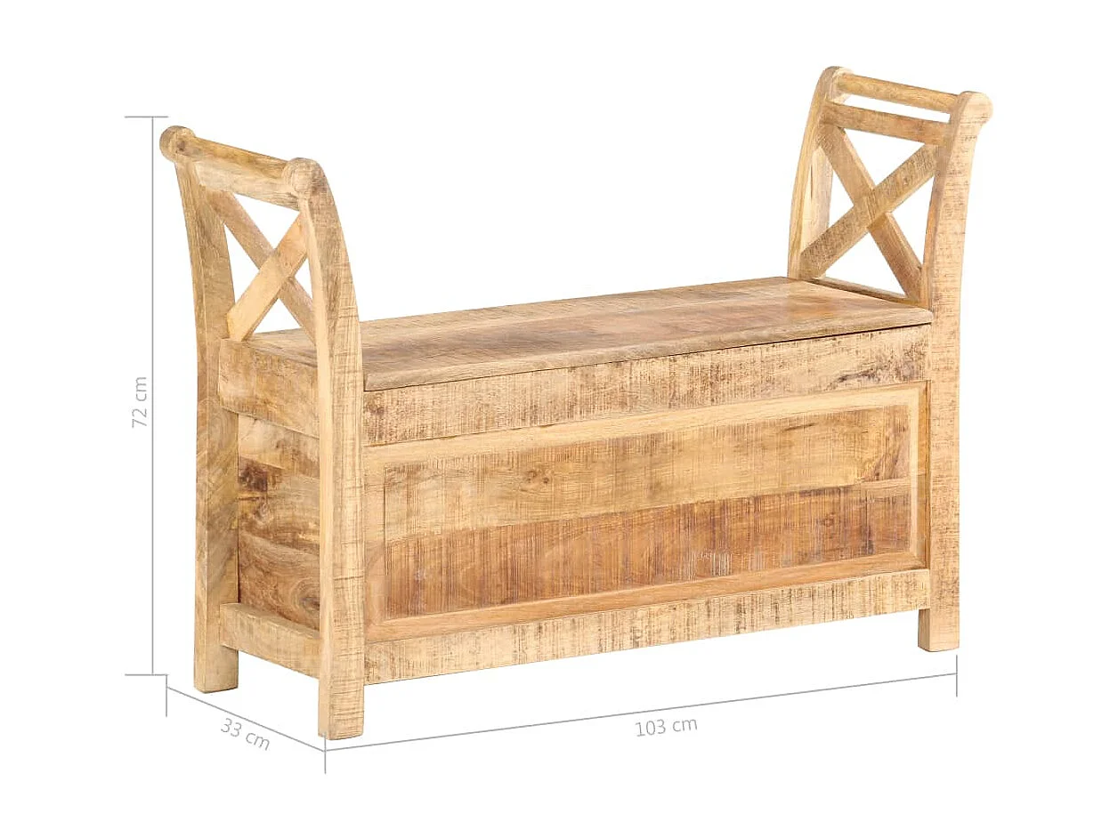 Eingangsbank 103x33x72 cm Massivholz Mango