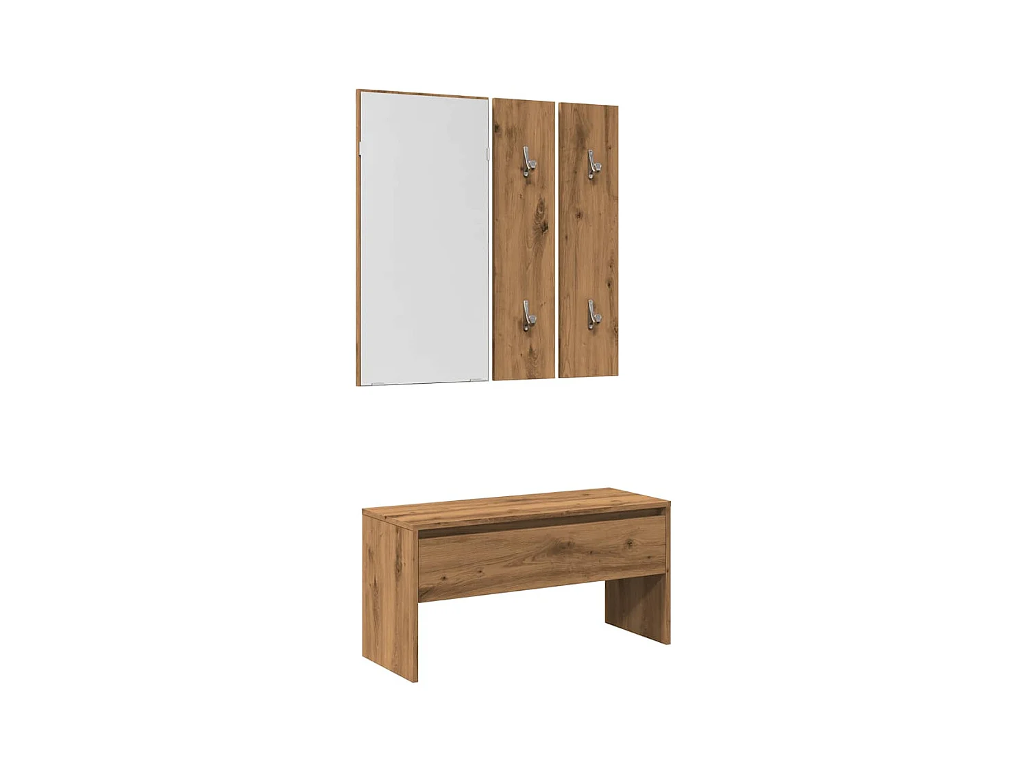Ensemble de meubles de couloir chêne artisanal bois ingénierie