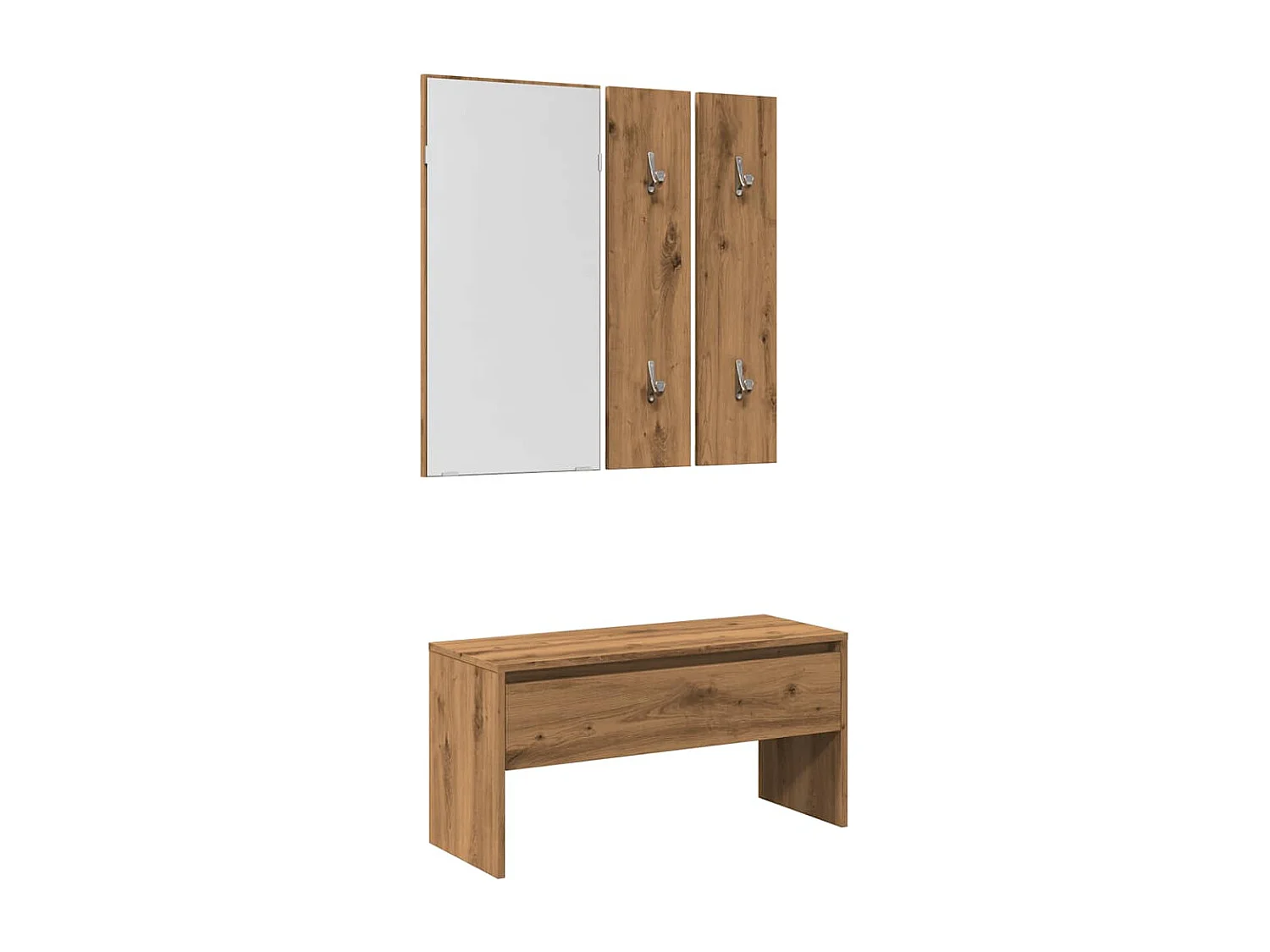 Ensemble de meubles de couloir chêne artisanal bois ingénierie