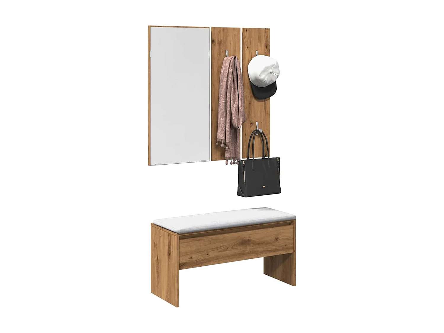 Ensemble de meubles de couloir chêne artisanal bois ingénierie