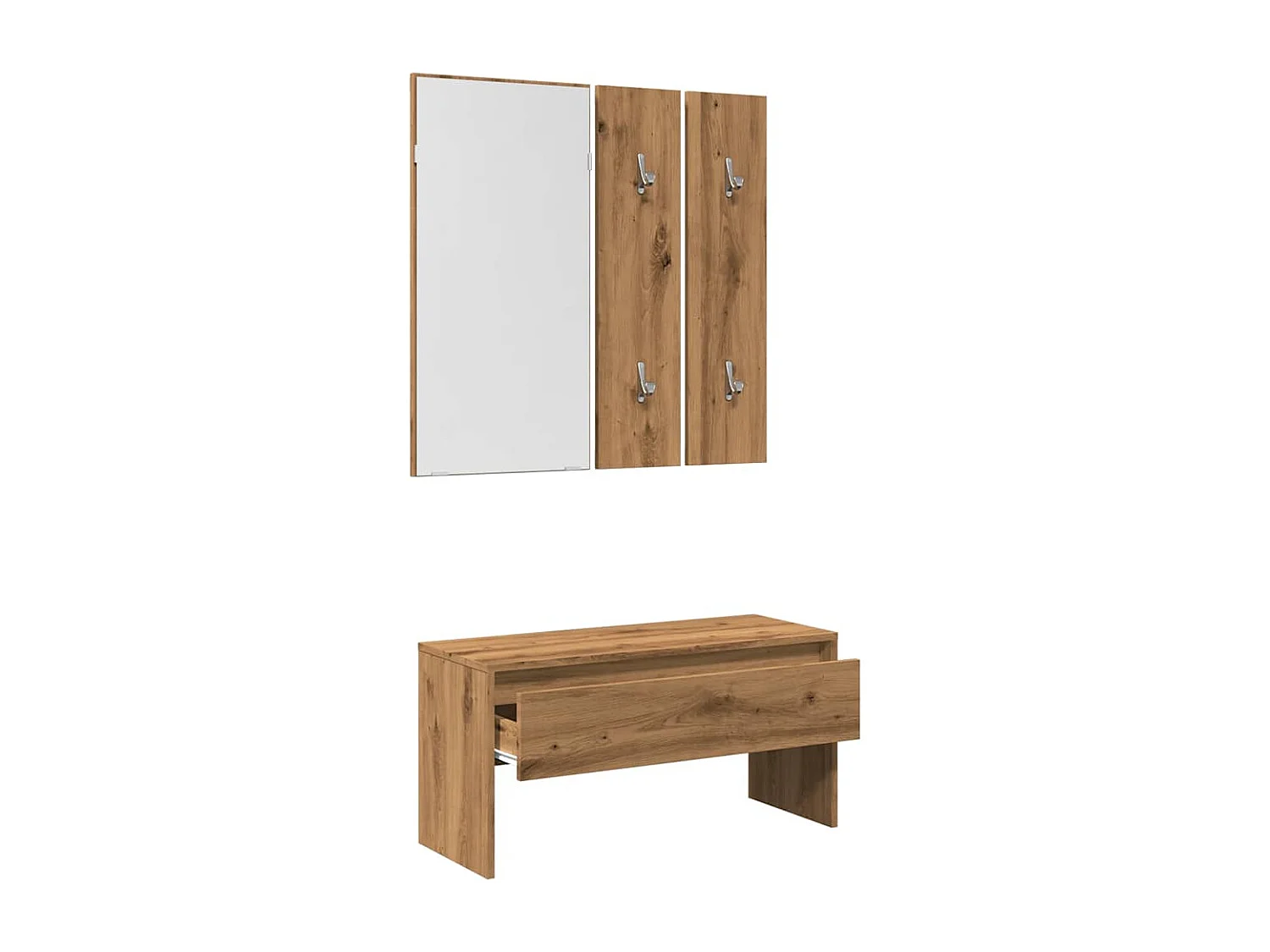 Ensemble de meubles de couloir chêne artisanal bois ingénierie