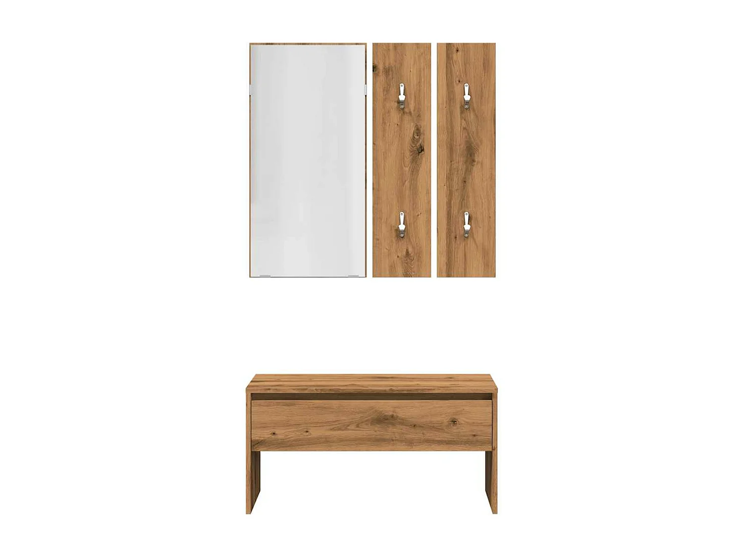 Ensemble de meubles de couloir chêne artisanal bois ingénierie