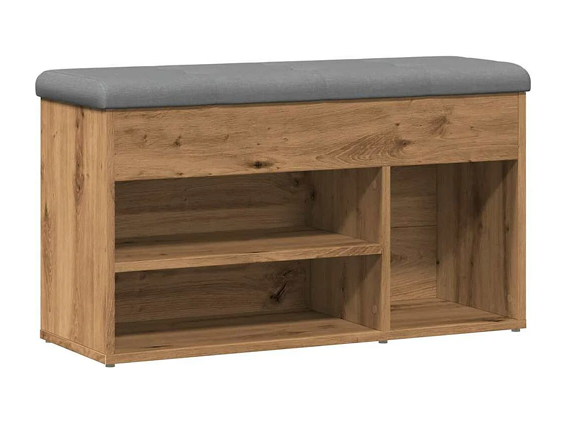 Banco zapatero roble craft 82x32x45,5 cm madera industrial
