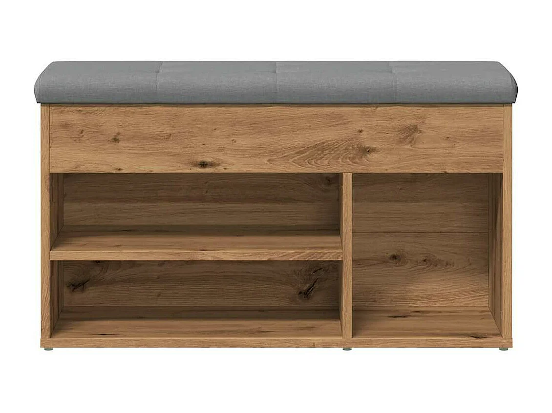 Banco zapatero roble craft 82x32x45,5 cm madera industrial