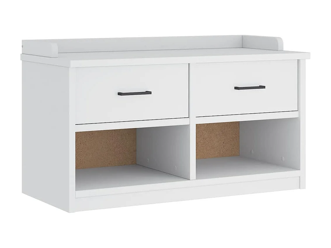 Banco recibidor blanco SANDNES 87x40x50 cm madera maciza de pino