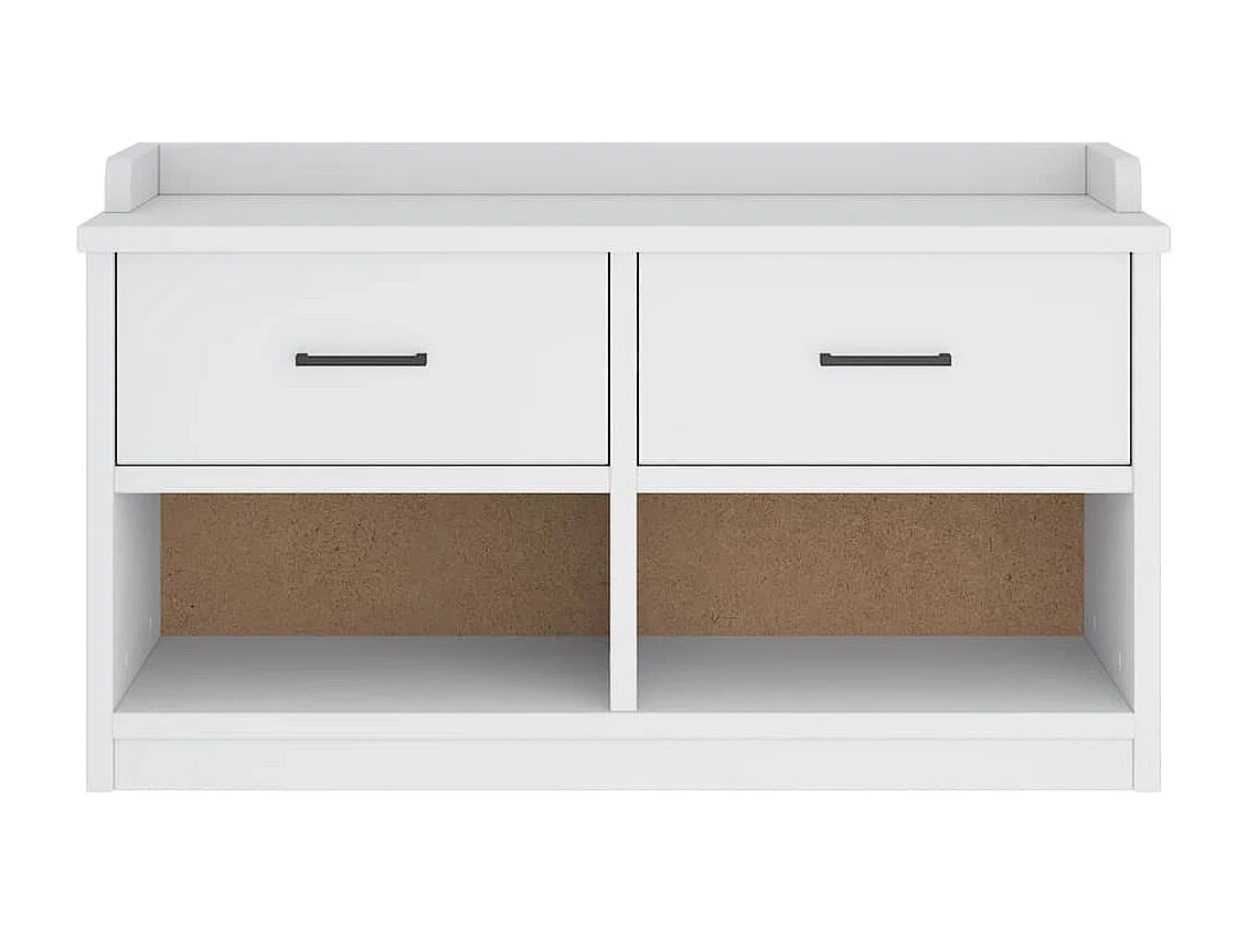 Banco recibidor blanco SANDNES 87x40x50 cm madera maciza de pino