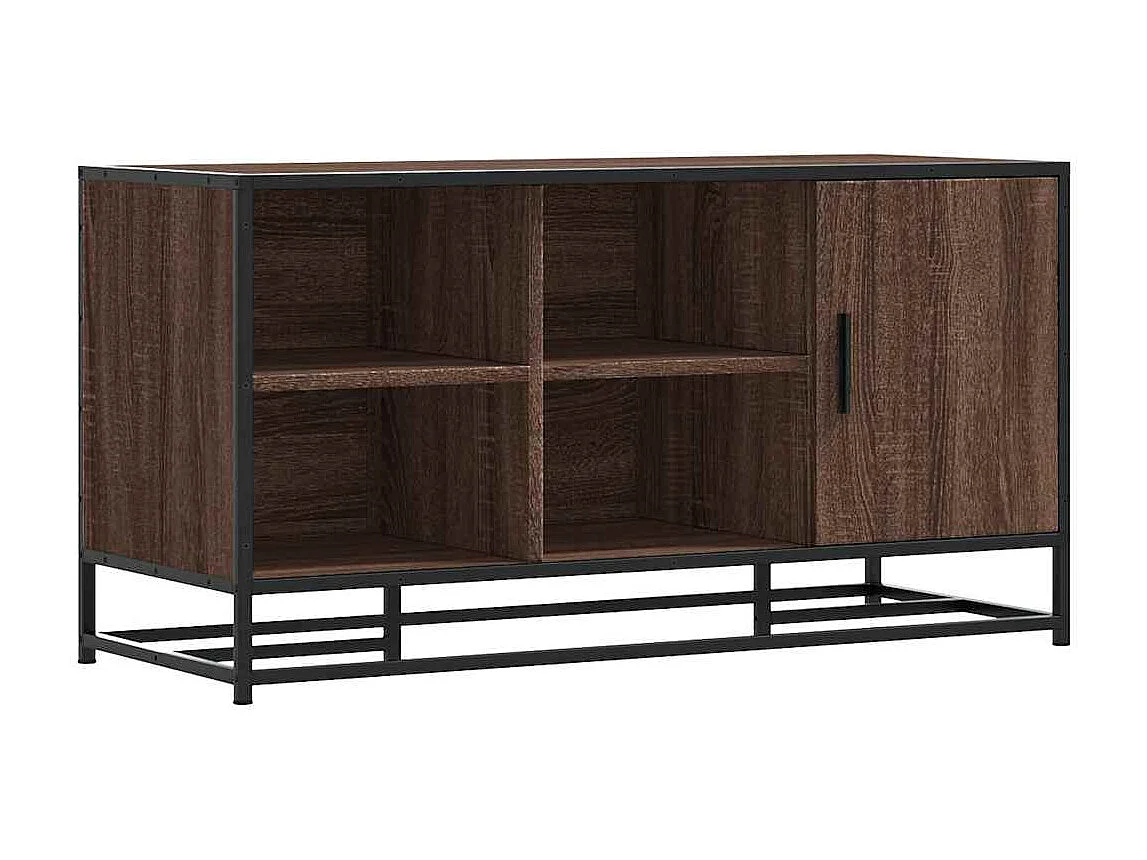 Banc à chaussures chêne marron bois d'ingénierie et métal