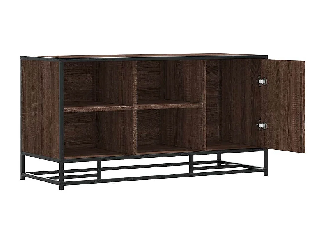 Banc à chaussures chêne marron bois d'ingénierie et métal