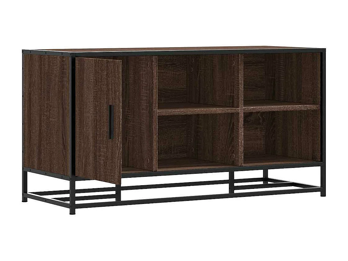 Banc à chaussures chêne marron bois d'ingénierie et métal