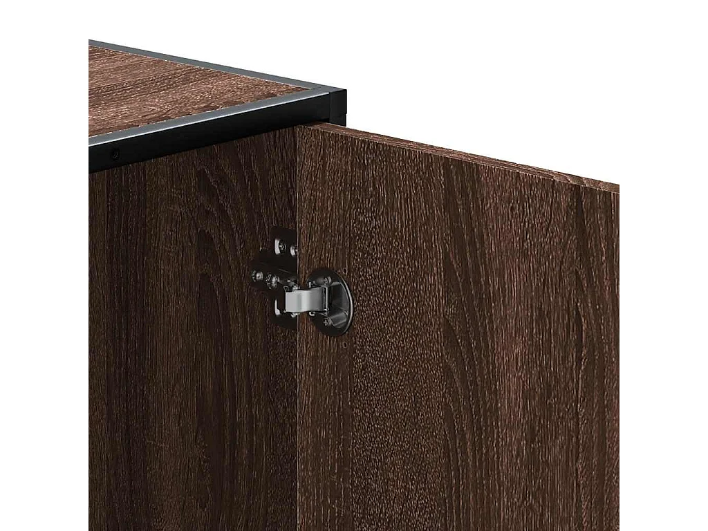 Banc à chaussures chêne marron bois d'ingénierie et métal