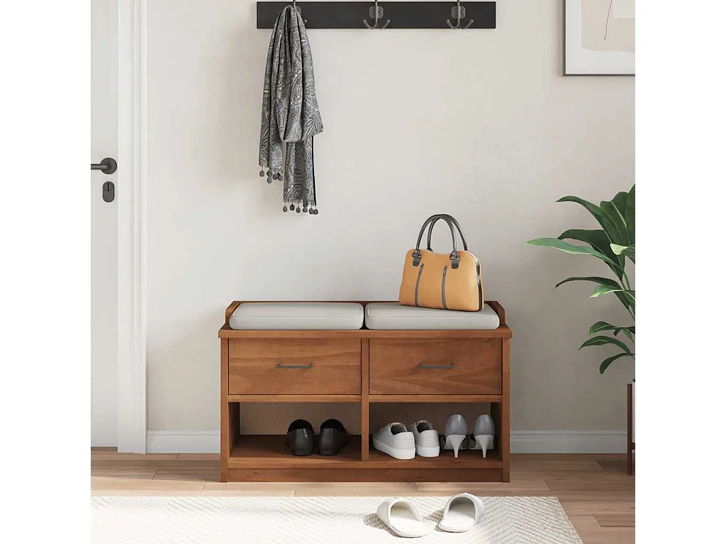 Banc de couloir SANDNES 87x40x50 cm bois de pin massif