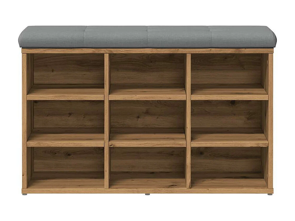 Banco zapatero roble craft 82x32x50 cm madera de ingeniería