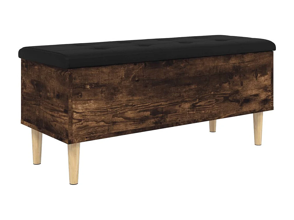 Sitzbank mit Stauraum aus geräucherter Eiche 102x42x46 cm Holzwerkstoff