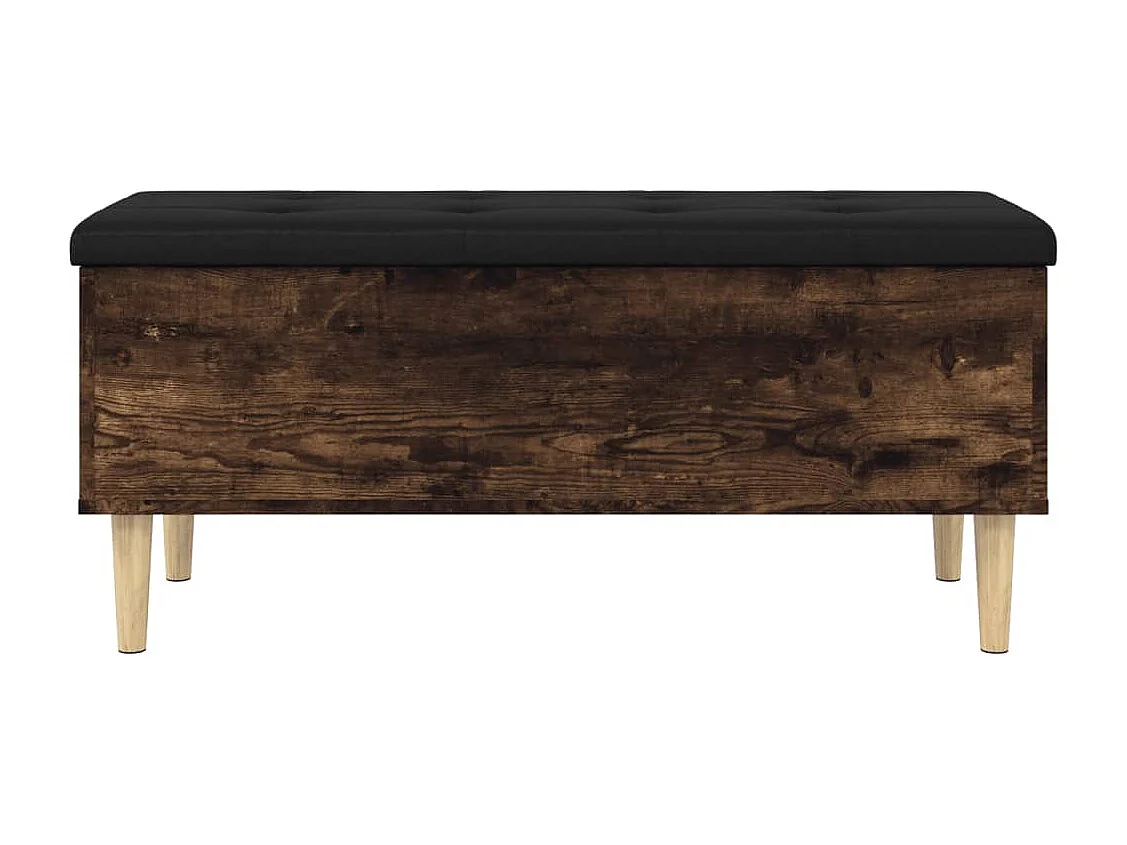 Sitzbank mit Stauraum aus geräucherter Eiche 102x42x46 cm Holzwerkstoff