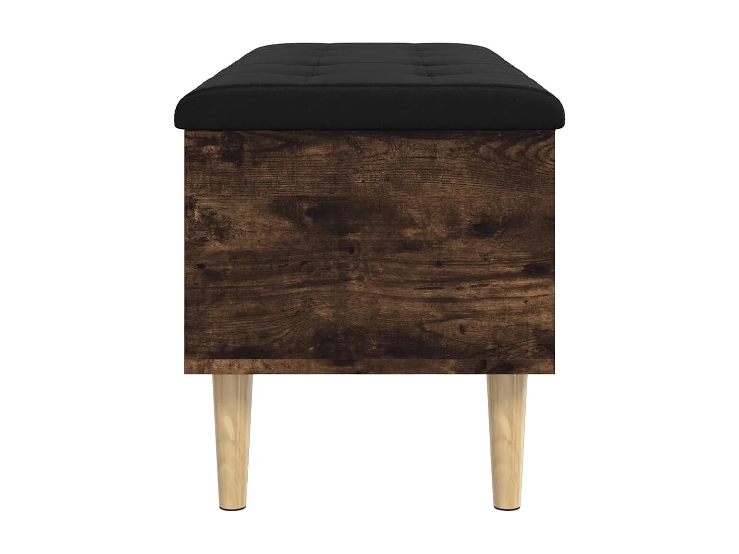 Sitzbank mit Stauraum aus geräucherter Eiche 102x42x46 cm Holzwerkstoff