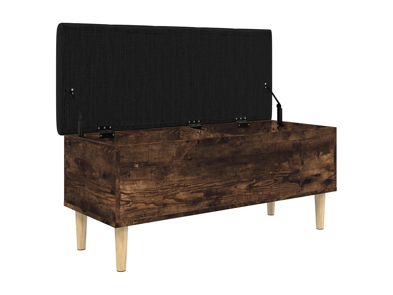 Sitzbank mit Stauraum aus geräucherter Eiche 102x42x46 cm Holzwerkstoff