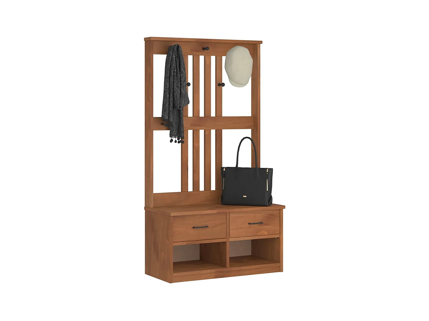 Portemanteau SANDENS 87x40x159,5 cm bois massif pin