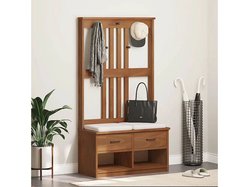 Cabide SANDENS 87x40x159,5 cm madeira de pinho maciça