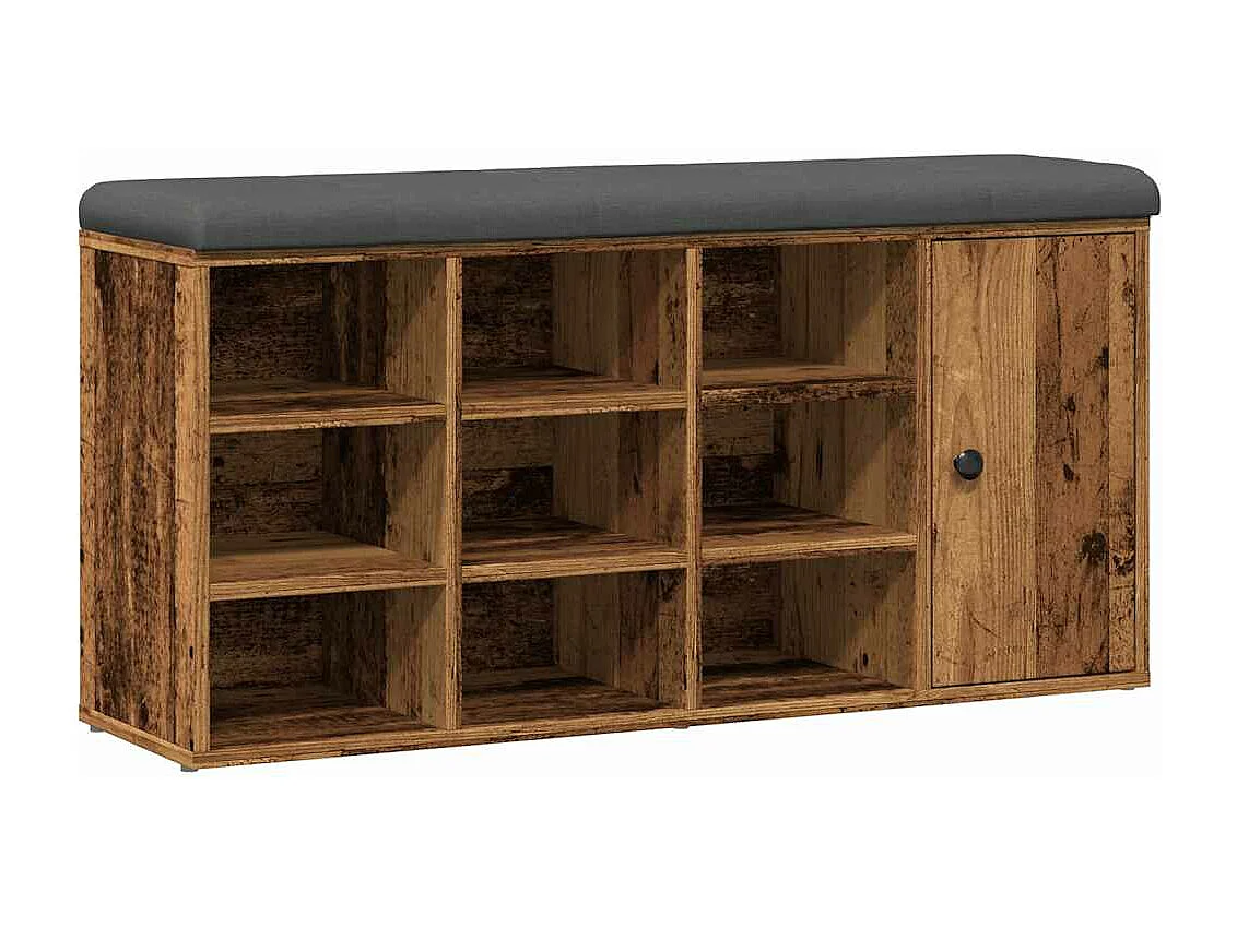 Oude houten schoenbank 102x32x50 cm bewerkt hout