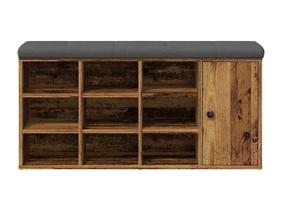 Oude houten schoenbank 102x32x50 cm bewerkt hout